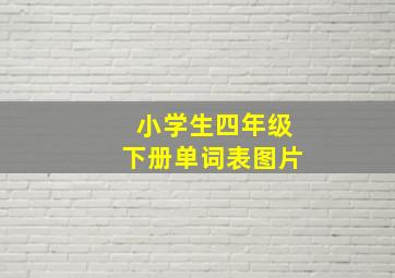 小学生四年级下册单词表图片