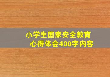 小学生国家安全教育心得体会400字内容