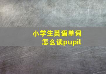 小学生英语单词怎么读pupil