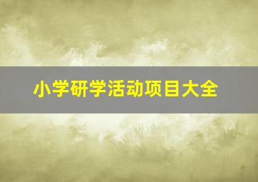 小学研学活动项目大全