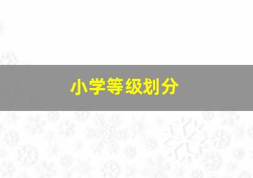 小学等级划分