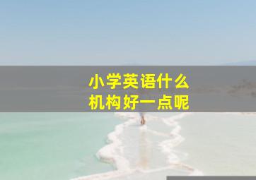 小学英语什么机构好一点呢