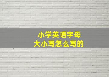 小学英语字母大小写怎么写的