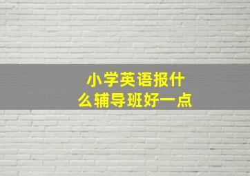 小学英语报什么辅导班好一点