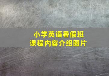 小学英语暑假班课程内容介绍图片