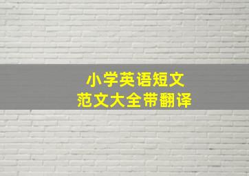 小学英语短文范文大全带翻译