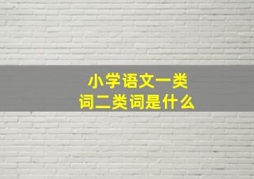 小学语文一类词二类词是什么