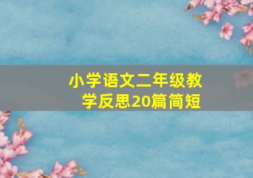 小学语文二年级教学反思20篇简短