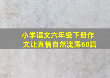 小学语文六年级下册作文让真情自然流露60篇