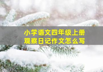 小学语文四年级上册观察日记作文怎么写