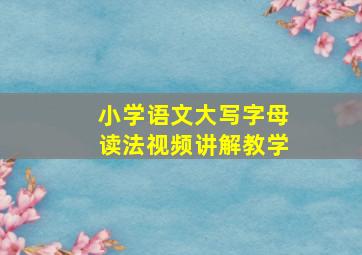 小学语文大写字母读法视频讲解教学