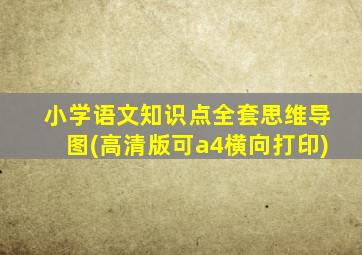 小学语文知识点全套思维导图(高清版可a4横向打印)