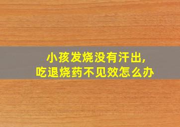 小孩发烧没有汗出,吃退烧药不见效怎么办