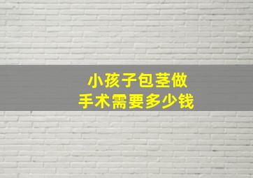 小孩子包茎做手术需要多少钱