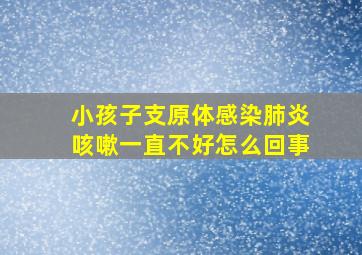 小孩子支原体感染肺炎咳嗽一直不好怎么回事