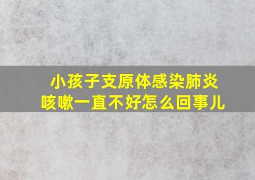 小孩子支原体感染肺炎咳嗽一直不好怎么回事儿