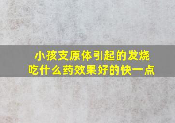 小孩支原体引起的发烧吃什么药效果好的快一点