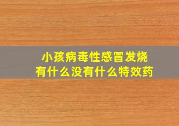 小孩病毒性感冒发烧有什么没有什么特效药