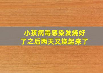 小孩病毒感染发烧好了之后两天又烧起来了