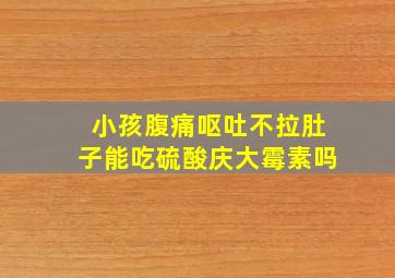 小孩腹痛呕吐不拉肚子能吃硫酸庆大霉素吗