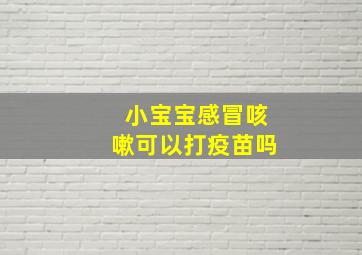 小宝宝感冒咳嗽可以打疫苗吗