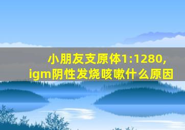 小朋友支原体1:1280,igm阴性发烧咳嗽什么原因