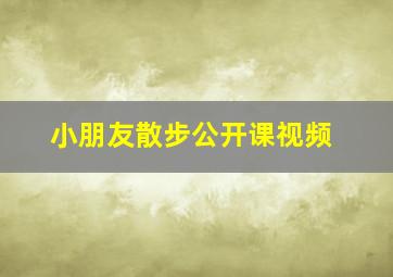 小朋友散步公开课视频