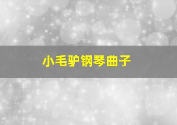 小毛驴钢琴曲子