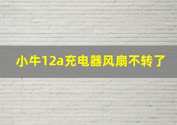 小牛12a充电器风扇不转了