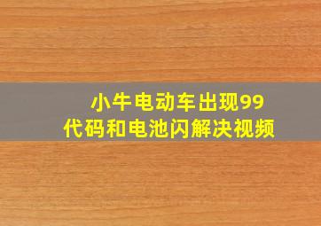 小牛电动车出现99代码和电池闪解决视频