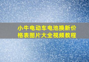 小牛电动车电池换新价格表图片大全视频教程