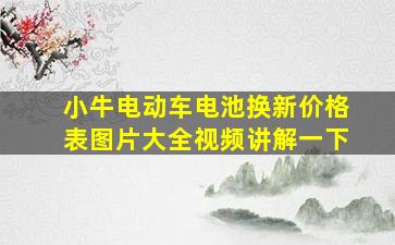 小牛电动车电池换新价格表图片大全视频讲解一下