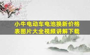 小牛电动车电池换新价格表图片大全视频讲解下载