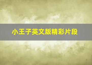 小王子英文版精彩片段