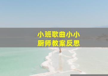 小班歌曲小小厨师教案反思