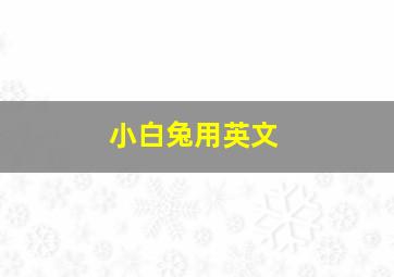 小白兔用英文