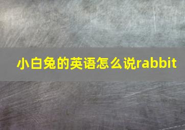 小白兔的英语怎么说rabbit