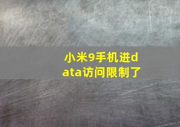 小米9手机进data访问限制了