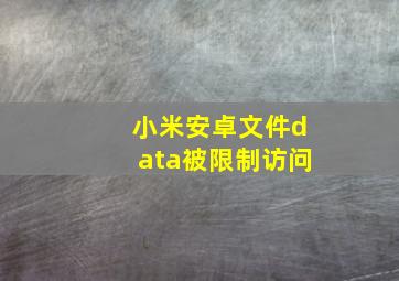 小米安卓文件data被限制访问