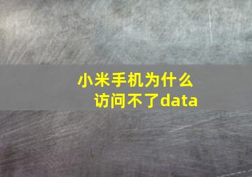 小米手机为什么访问不了data