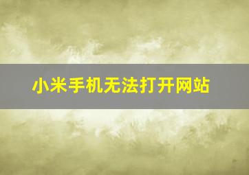 小米手机无法打开网站