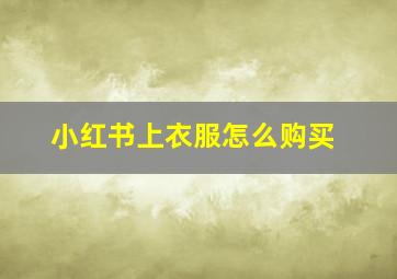 小红书上衣服怎么购买