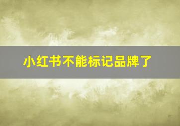 小红书不能标记品牌了