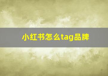 小红书怎么tag品牌