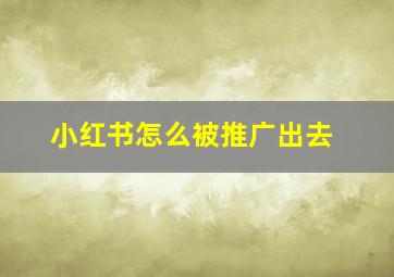 小红书怎么被推广出去