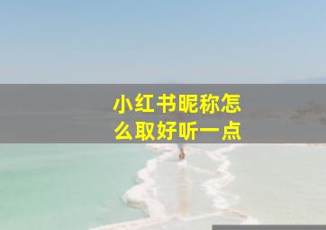 小红书昵称怎么取好听一点