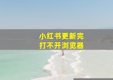 小红书更新完打不开浏览器