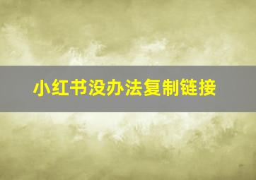 小红书没办法复制链接