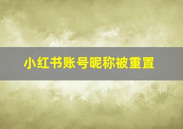 小红书账号昵称被重置