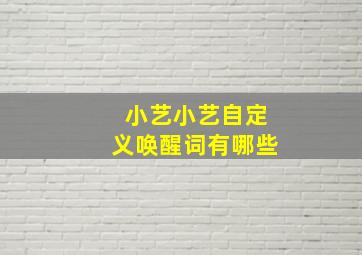 小艺小艺自定义唤醒词有哪些